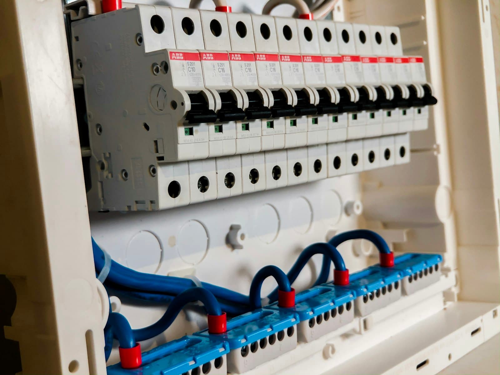 BS 7671 certified electrical distribution board and circuit breaker installation
