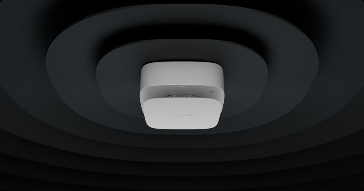 Ajax FireProtect 2 wireless fire detector with CO sensor, ceiling mounted